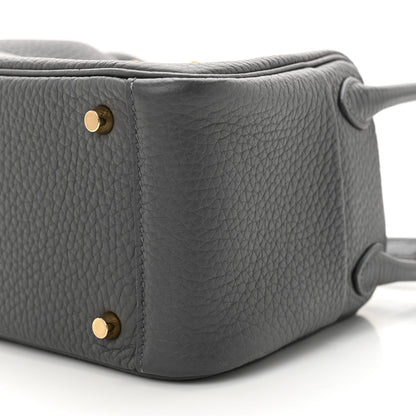Hermes Taurillon Clemence Mini Lindy 20 Ardoise 10 of 11