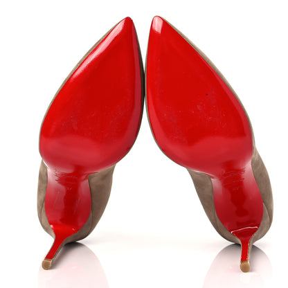 Christian Louboutin Suede Pigalle Follies 100 Pumps 37 Fennec 5 of 9