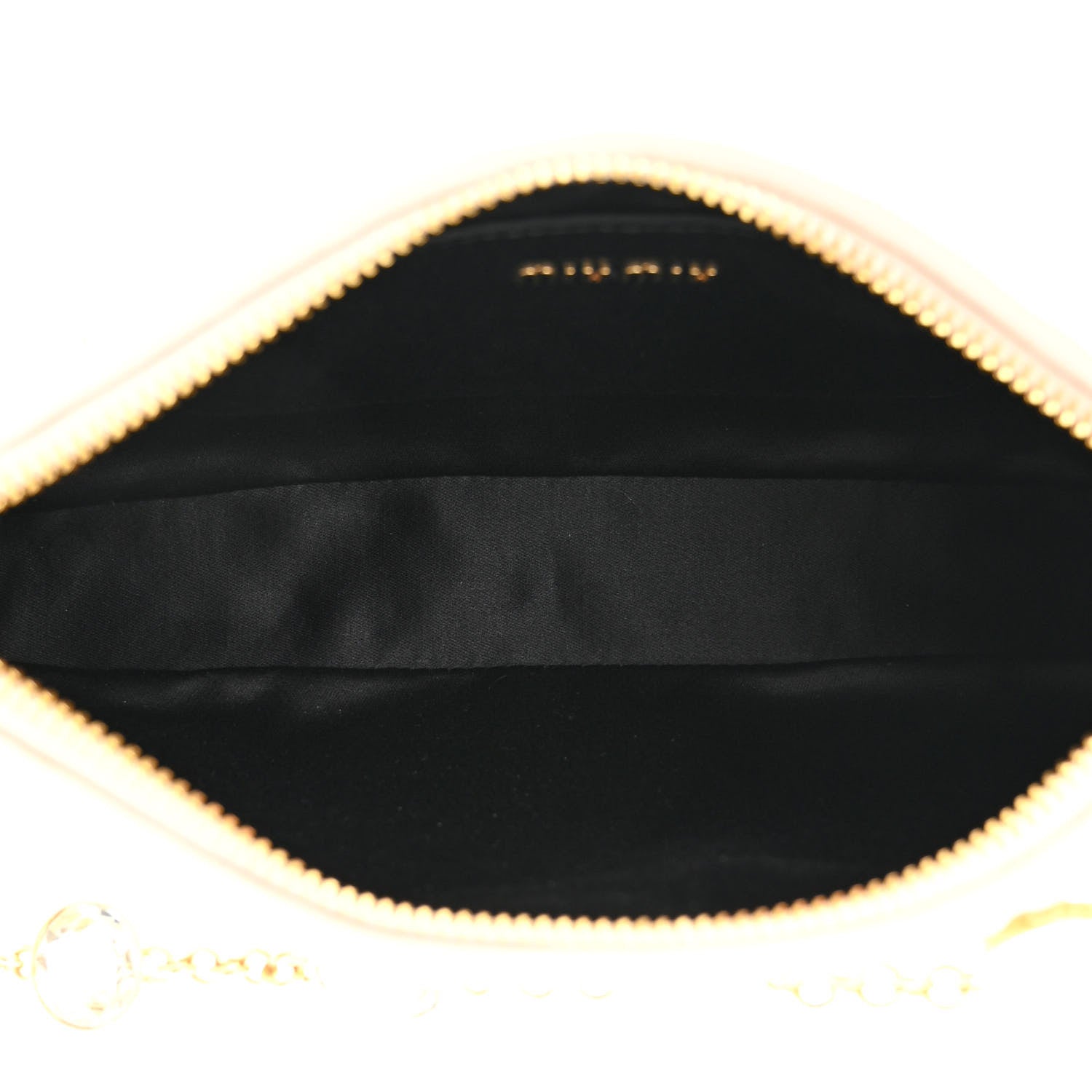 Miu Miu Nappa Matelasse Crystal Mini Shoulder Bag White 5 of 11