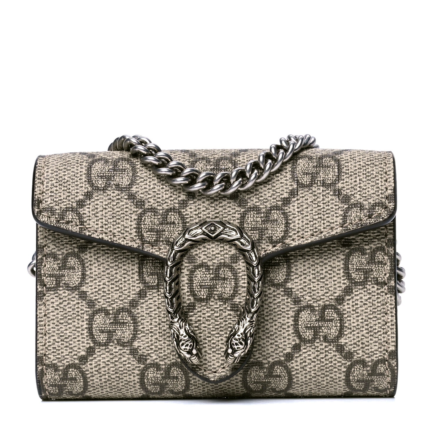 GG Supreme Monogram Dionysus Coin Purse Taupe
