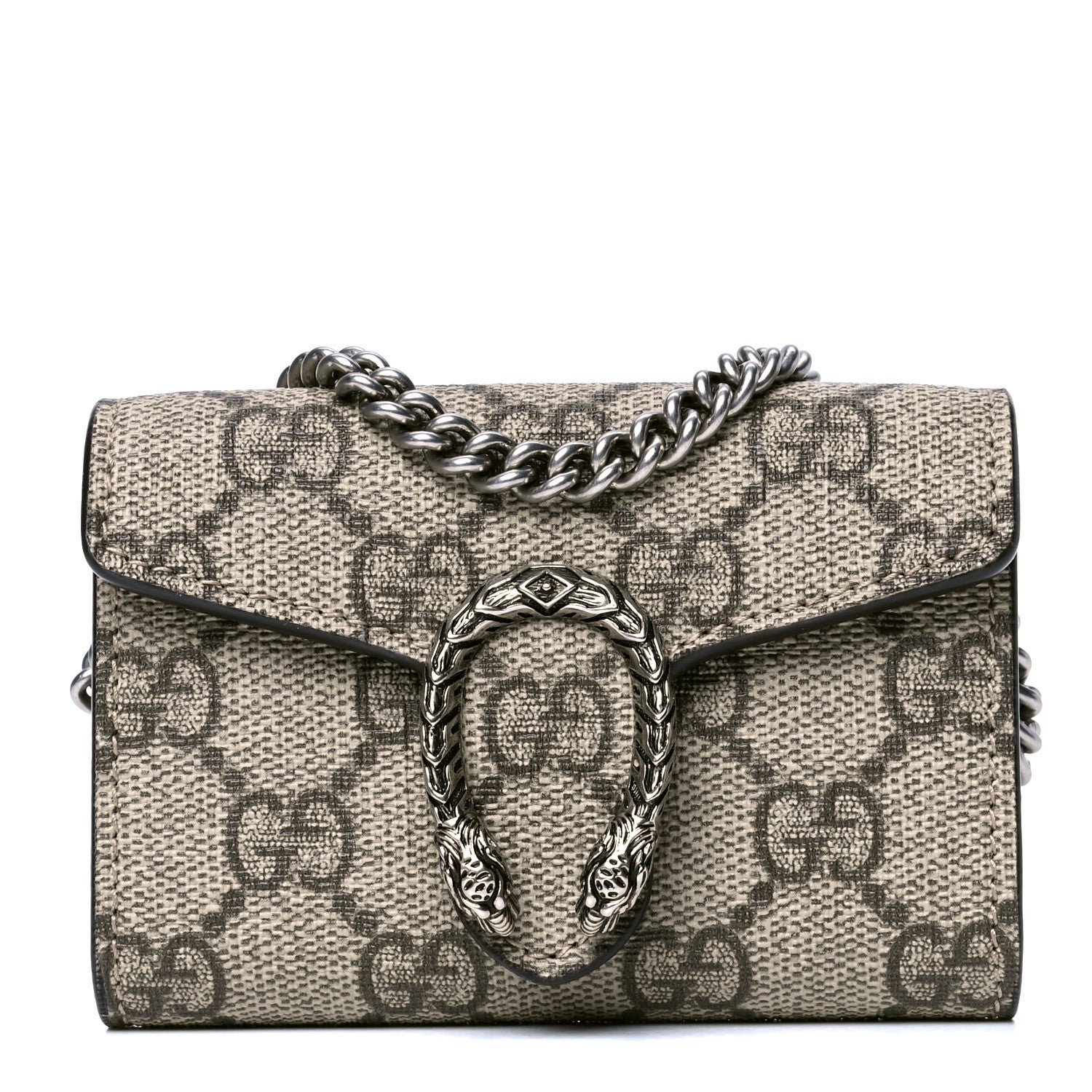 Gucci GG Supreme Monogram Dionysus Coin Purse Taupe 1 of 4