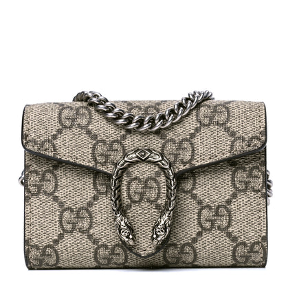 Gucci GG Supreme Monogram Dionysus Coin Purse Taupe 1 of 4