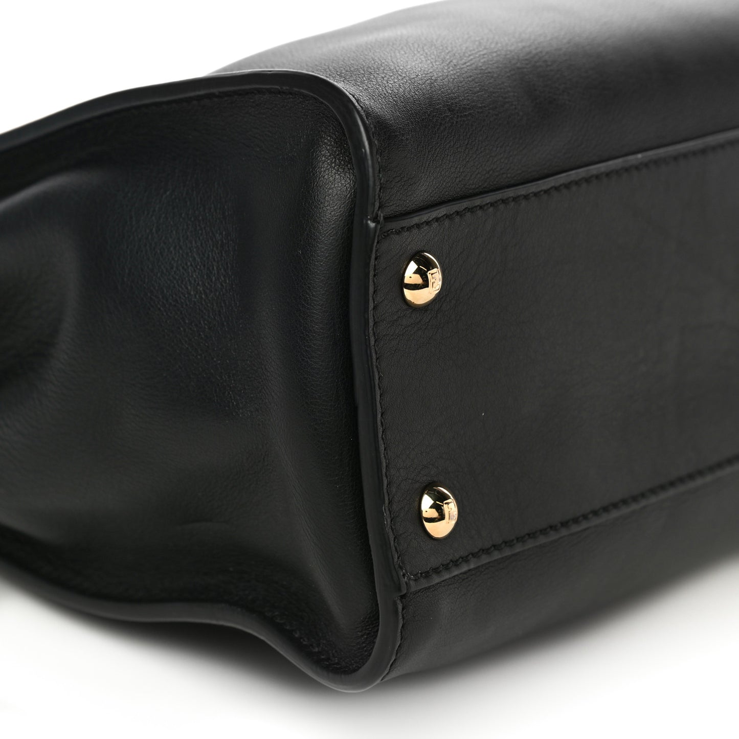 Vitello Seta Shiny Nappa Medium Peekaboo Iconic Satchel Black