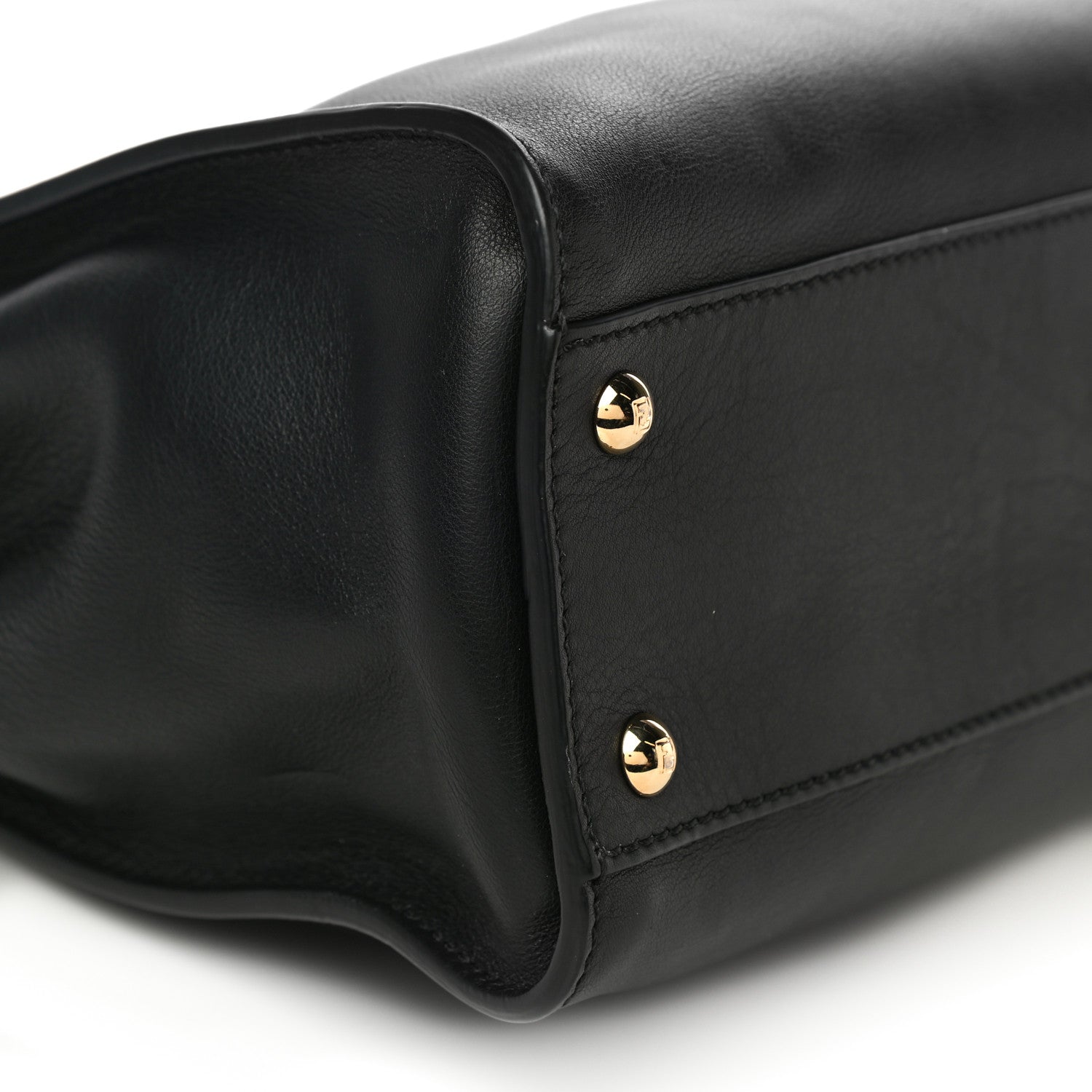 Fendi Vitello Seta Shiny Nappa Medium Peekaboo Iconic Satchel Black 9 of 18