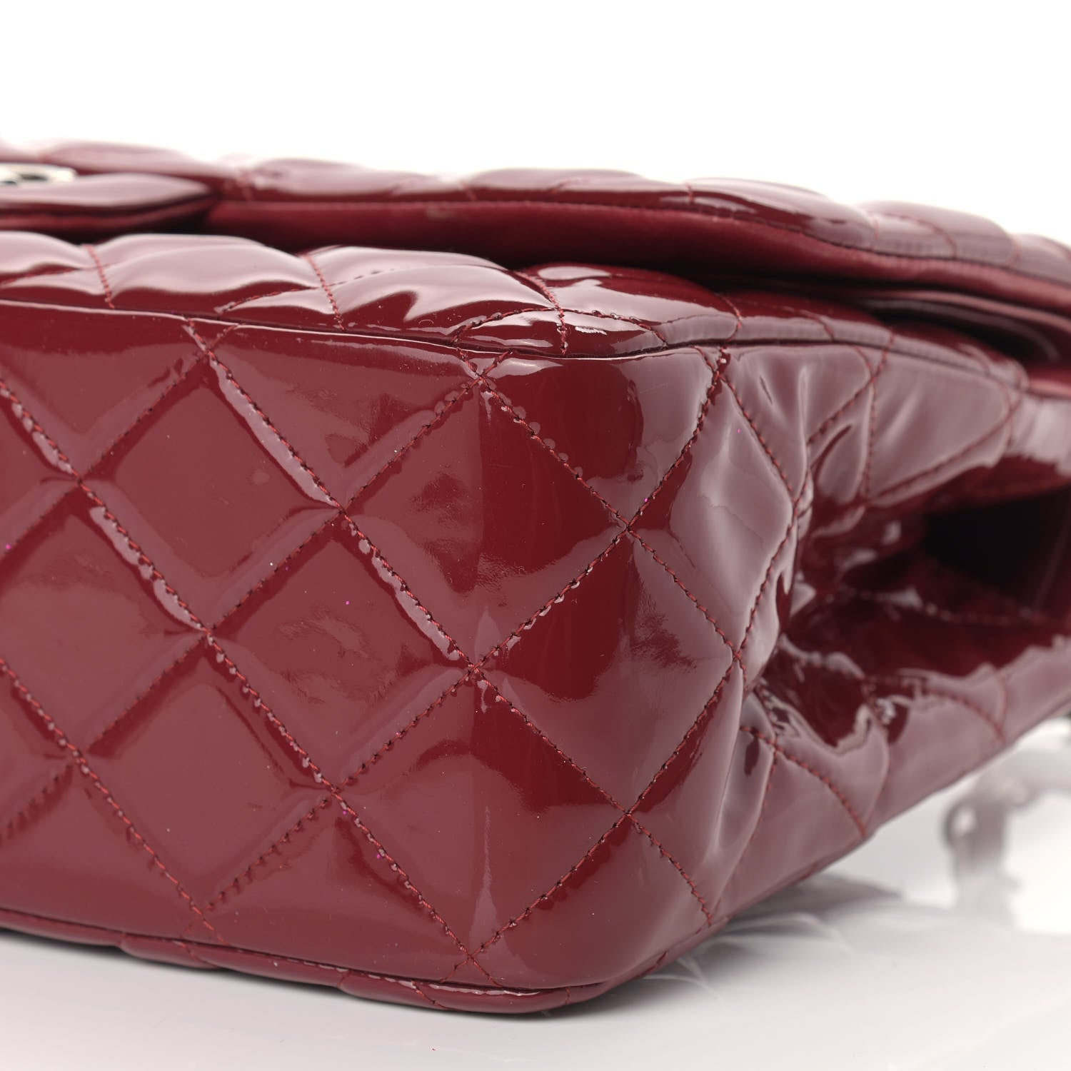 Chanel Patent Quilted Jumbo Double Flap Red 8 of 18