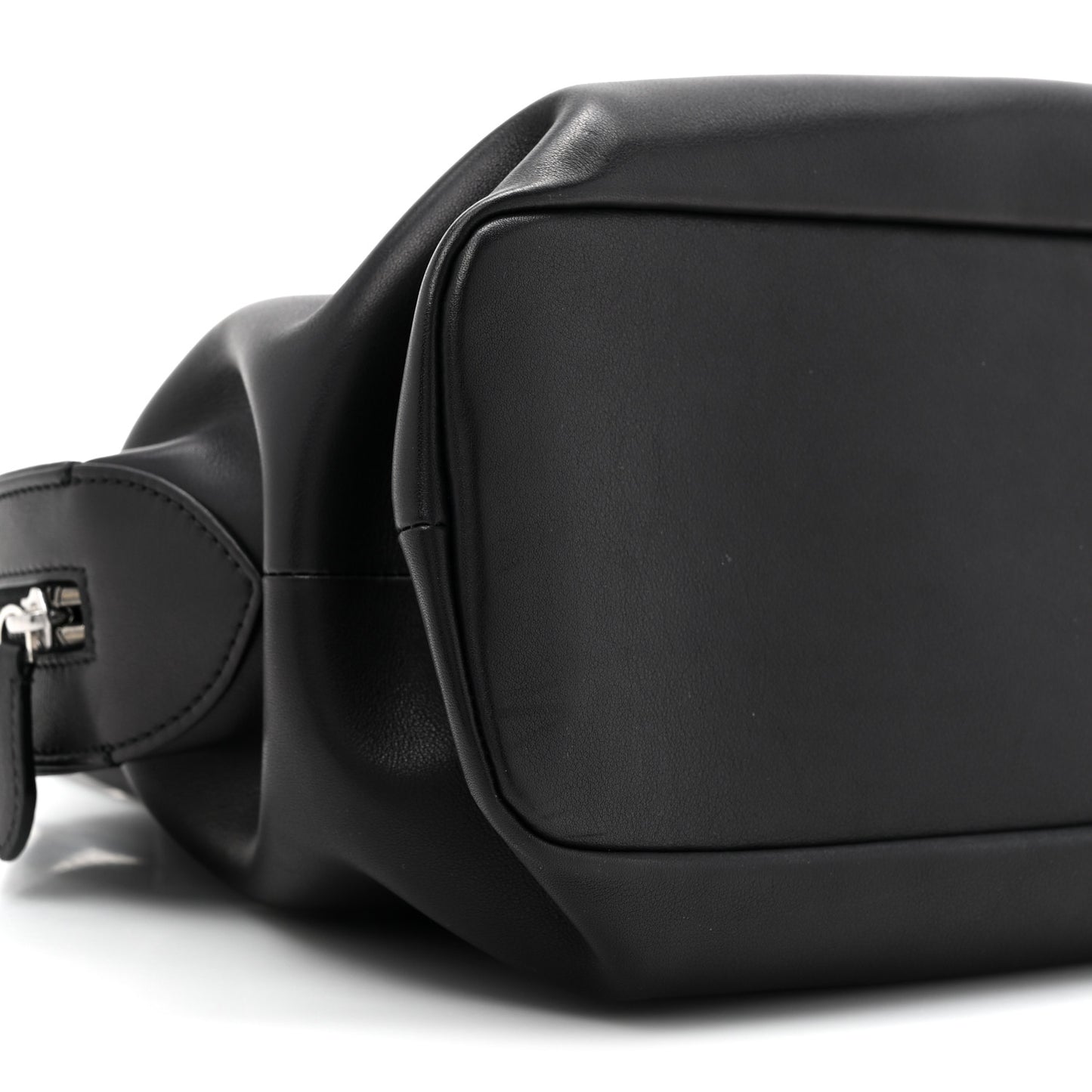 Polished Saddle Calfskin Agnes Bag Black