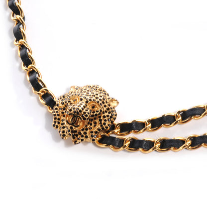 Chanel Crystal and Lambskin Lion Chain Belt Gold 4 of 6