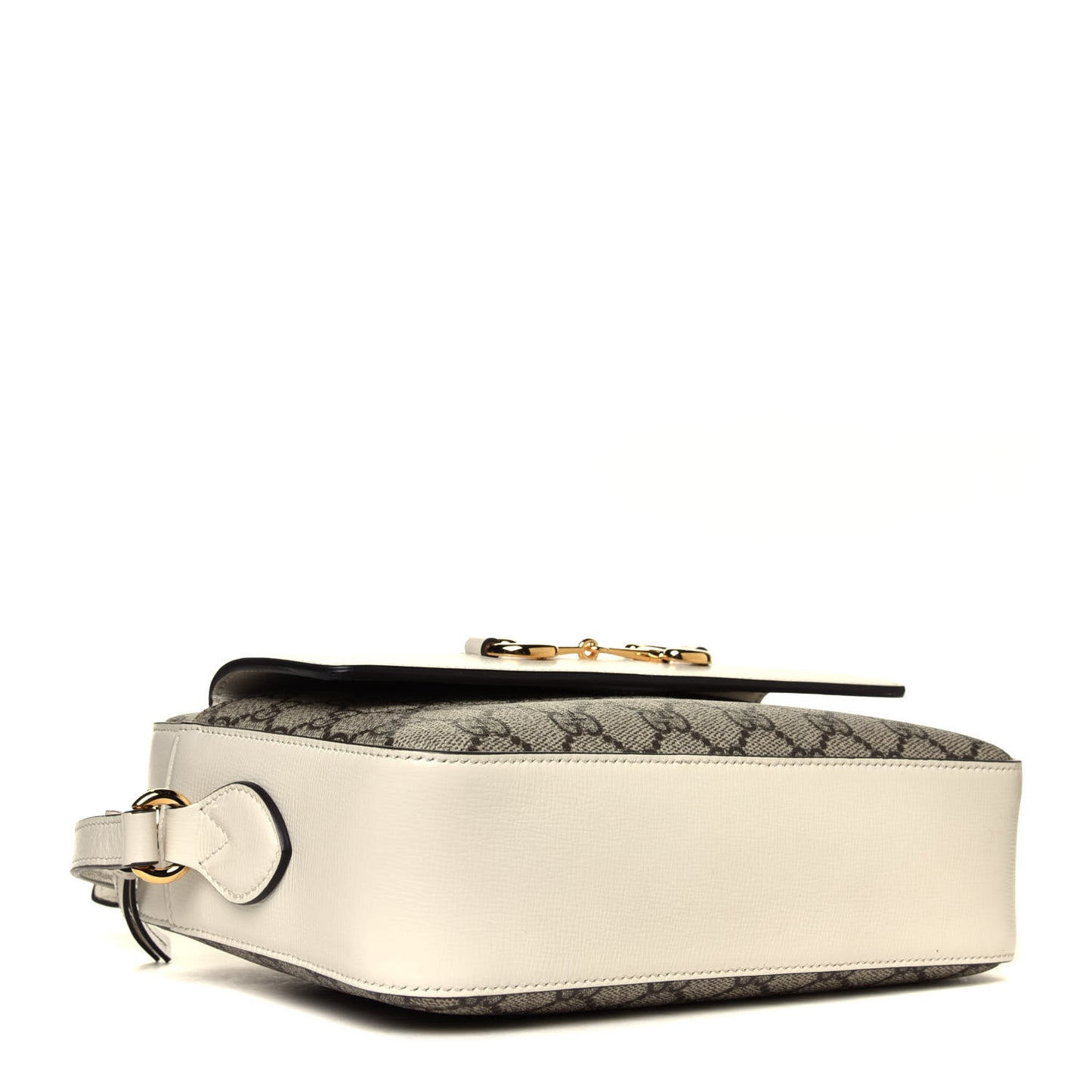 GG Supreme Monogram Small Horsebit 1955 Shoulder Bag Beige Mystic White