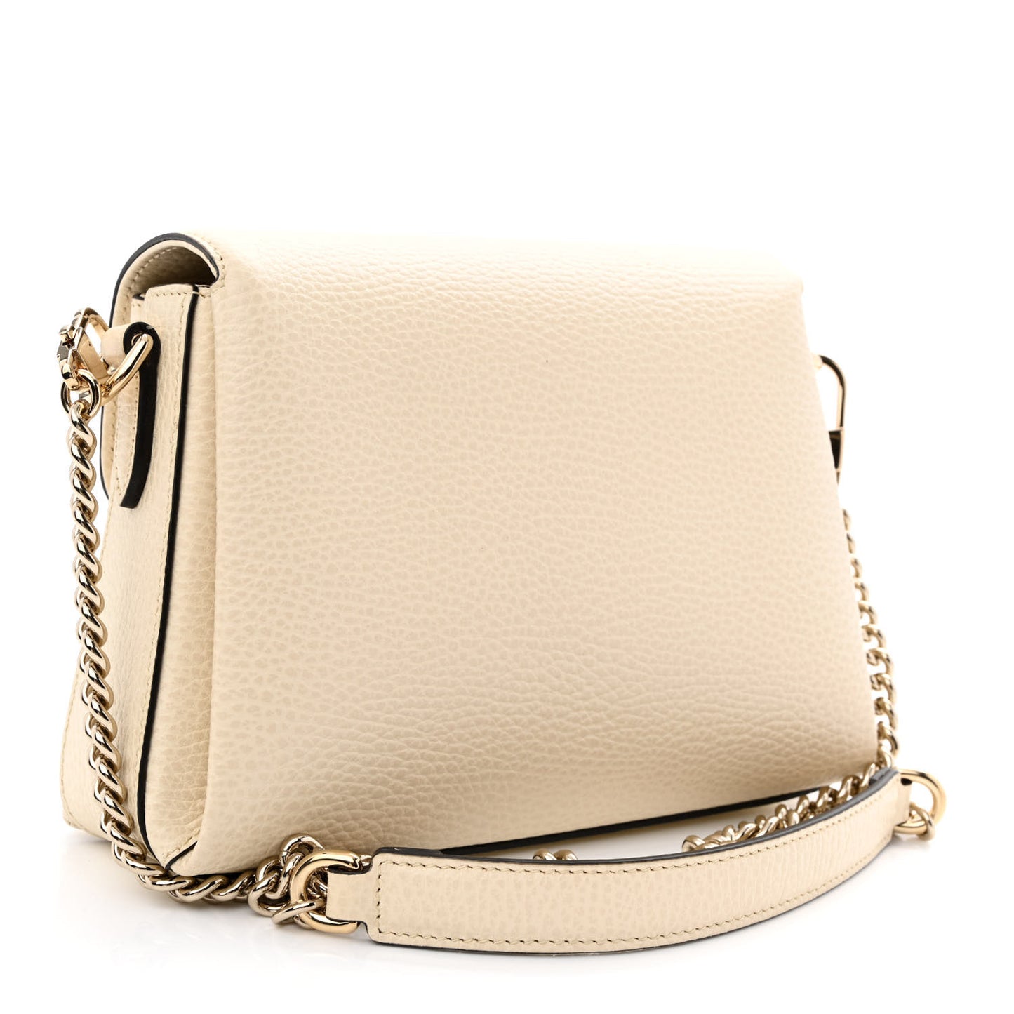 Dollar Calfskin Interlocking G Crossbody Bag Mystic White