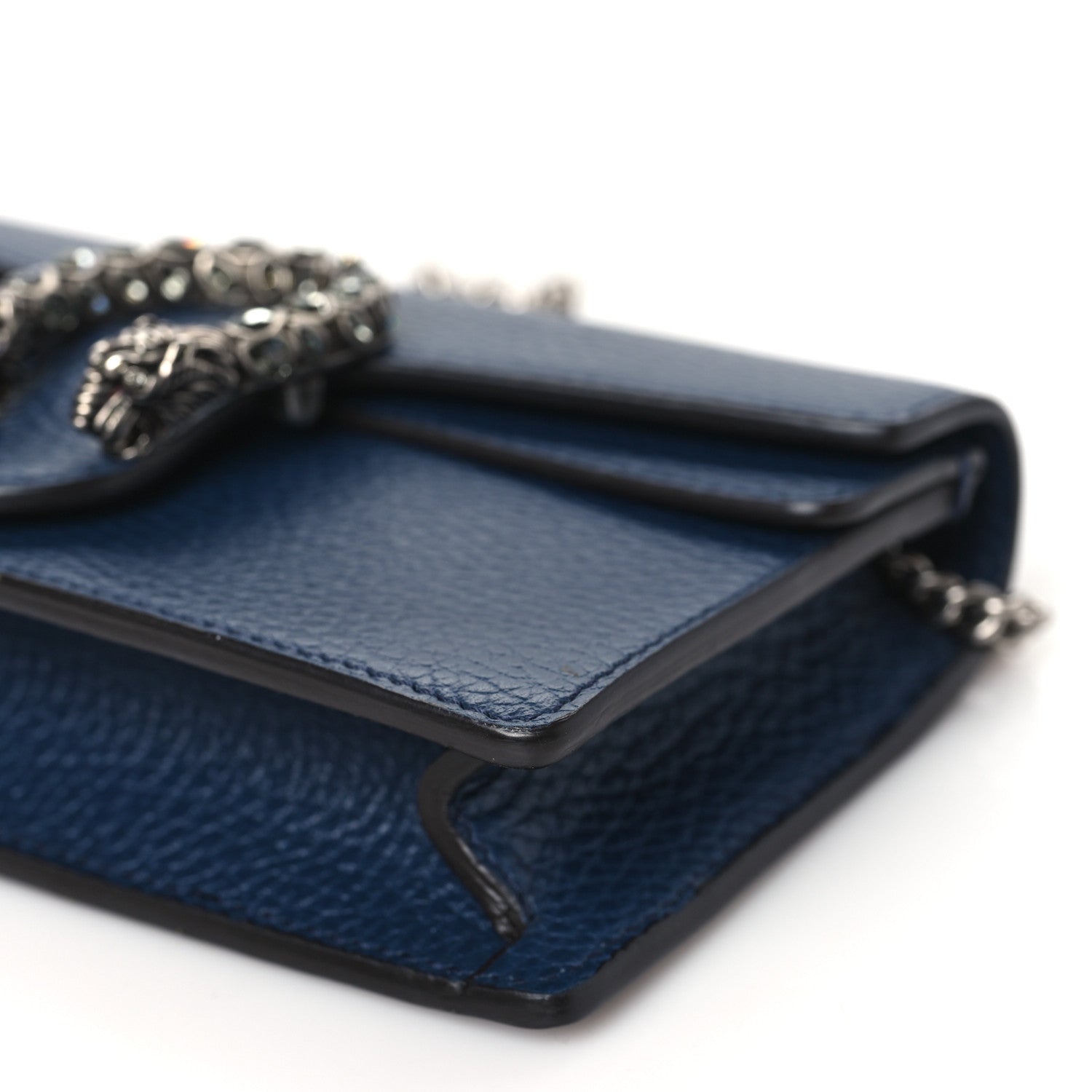Gucci Dollar Calfskin Crystal Super Mini Dionysus Shoulder Bag Blue Agata Black Diamond 9 of 9