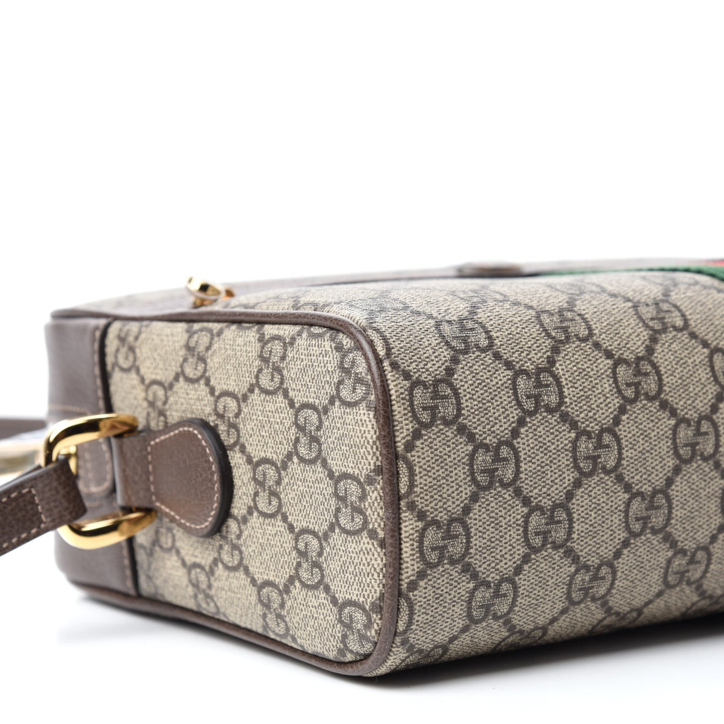 GG Supreme Monogram Web Small Ophidia Shoulder Bag Brown