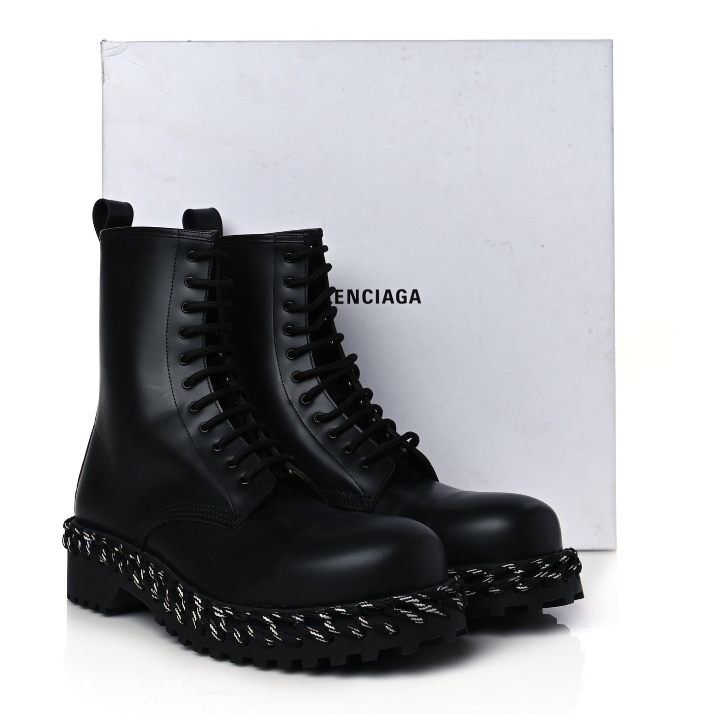 Calfskin Woven Detail Mens Combat Boots 44 Black