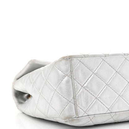 Chanel Metallic Lambskin Quilted Maxi Single Flap Silver 9 of 11
