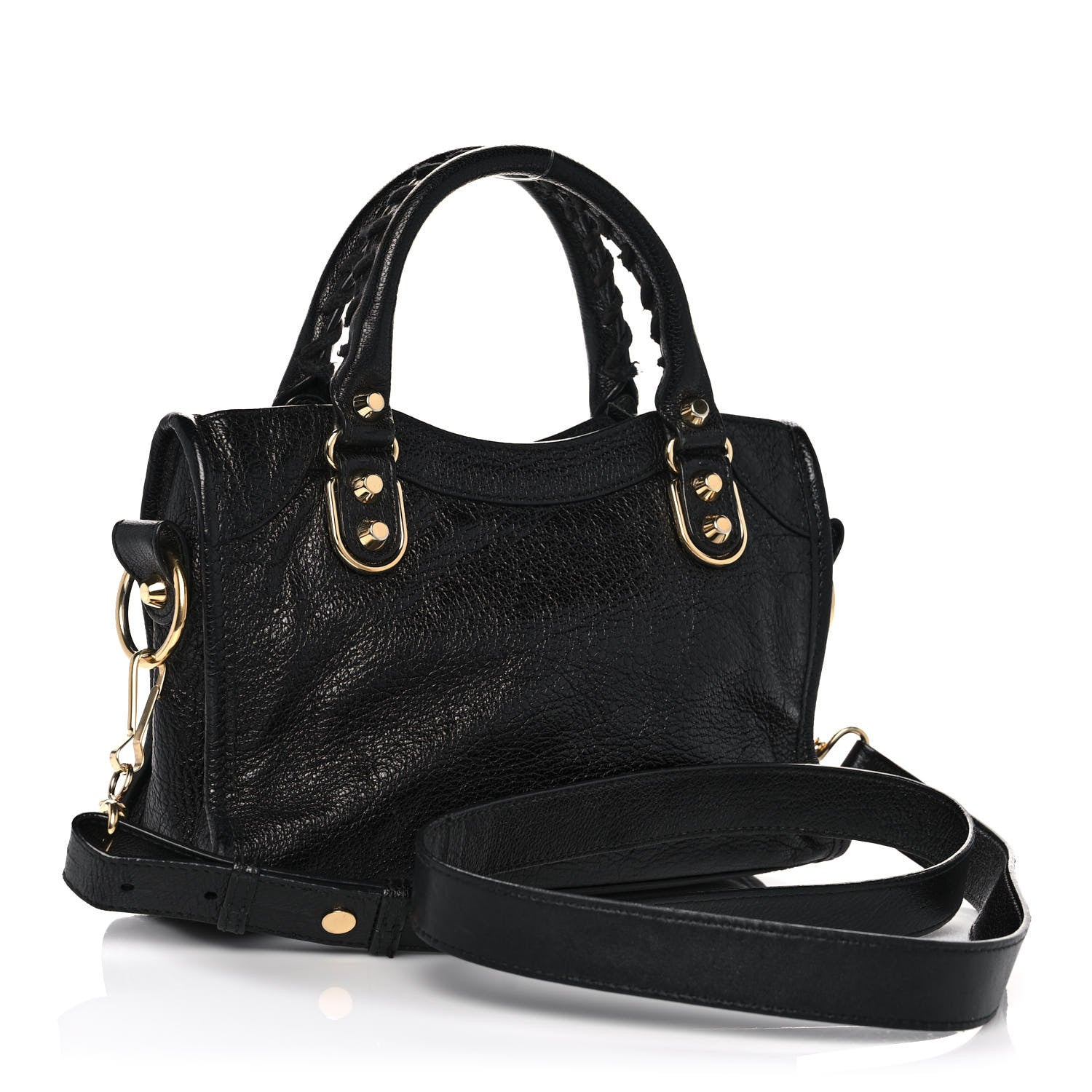Balenciaga Chevre Gold Metallic Edge Hardware Mini City Black 5 of 13