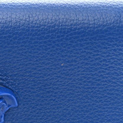 Versace Grained Calfskin Palazzo Chain Evening Bag Blue 15 of 15