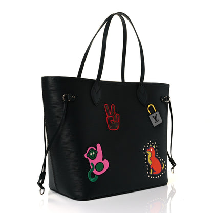 Louis Vuitton Epi Stickers Neverfull MM Black 3 of 8
