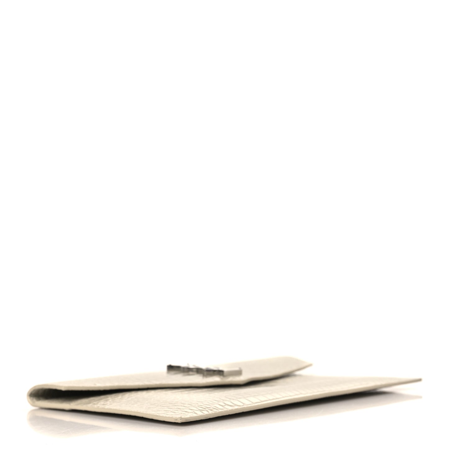 Calfskin Crocodile Embossed Uptown Monogram Pouch Crema Soft