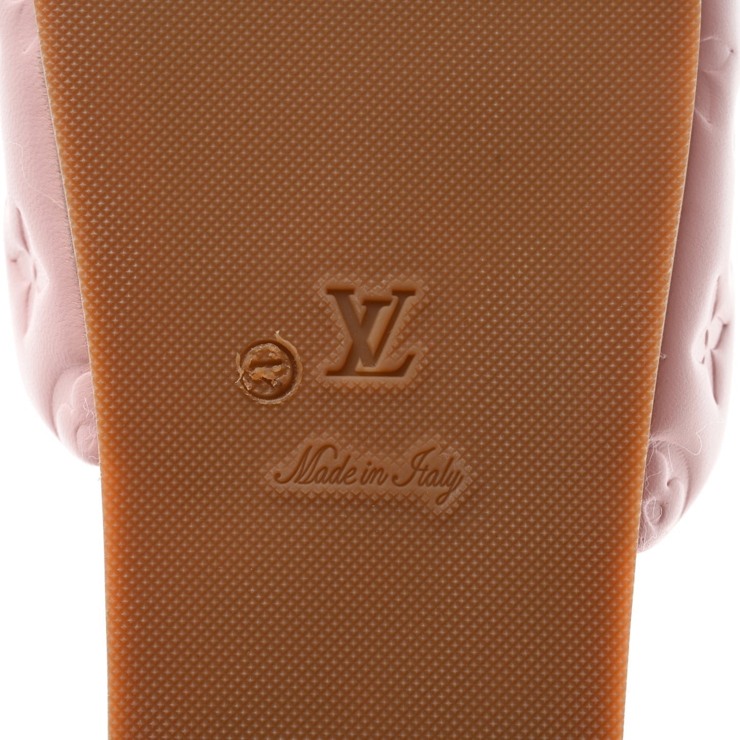 Lambskin Embossed Monogram Jumbo Flatform Mule Sandals 37.5 Rose Clair