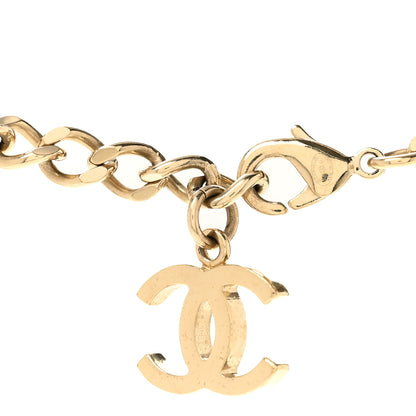 Chanel Lambskin Crystal CC Chain Pendant Necklace Black Gold 5 of 6