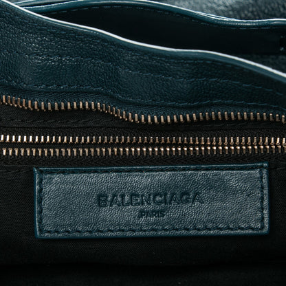 Balenciaga Chevre Gold Metallic Edge Hardware City Bleu Paon 6 of 8