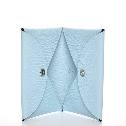 Hermes Epsom Calvi Card Case Bleu Atoll 5 of 8