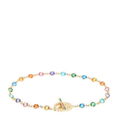 Gucci 18K Yellow Gold Mixed Gemstone GG Running Bracelet 3 of 4
