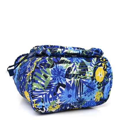 Prada Nylon Saffiano Floral Print Single Buckle Backpack Bluette Dis Primule 4 of 9