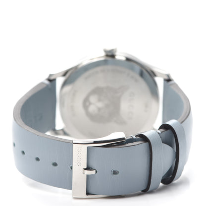 Gucci Stainless Steel Calfskin Blue Mother of Pearl 38mm G-Timeless Cat Quartz Watch 3 of 5