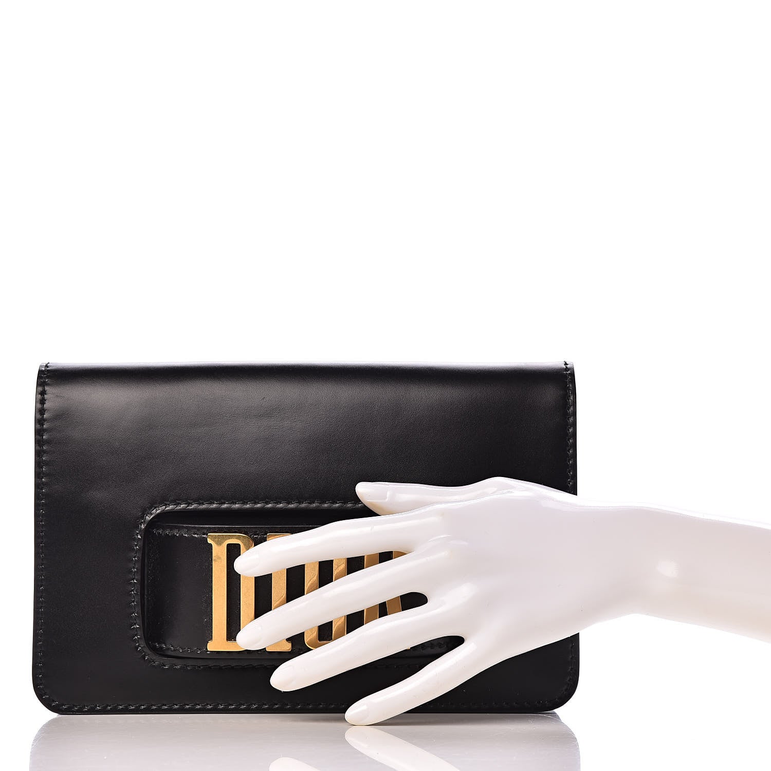 Christian Dior Smooth Calfskin Dio(r)evolution Flap Clutch Black 2 of 9
