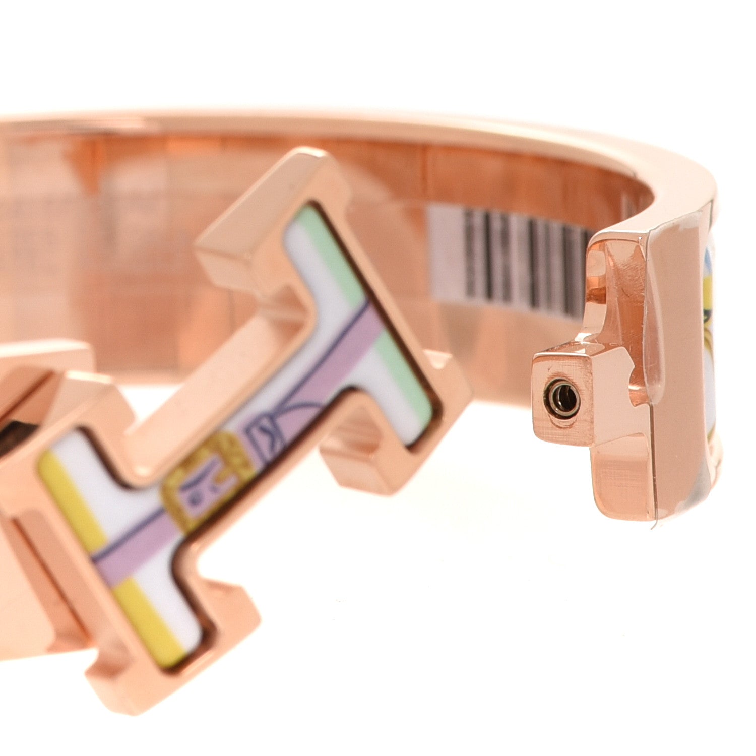 Hermes Enamel Printed Brides de Gala Bayadere Narrow Clic Clac H Bracelet PM Pastel Acidulé 5 of 6