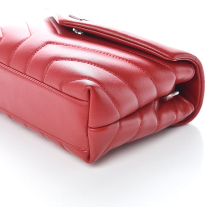 Saint Laurent Calfskin Y Quilted Monogram Toy Loulou Crossbody Bag Red 6 of 9