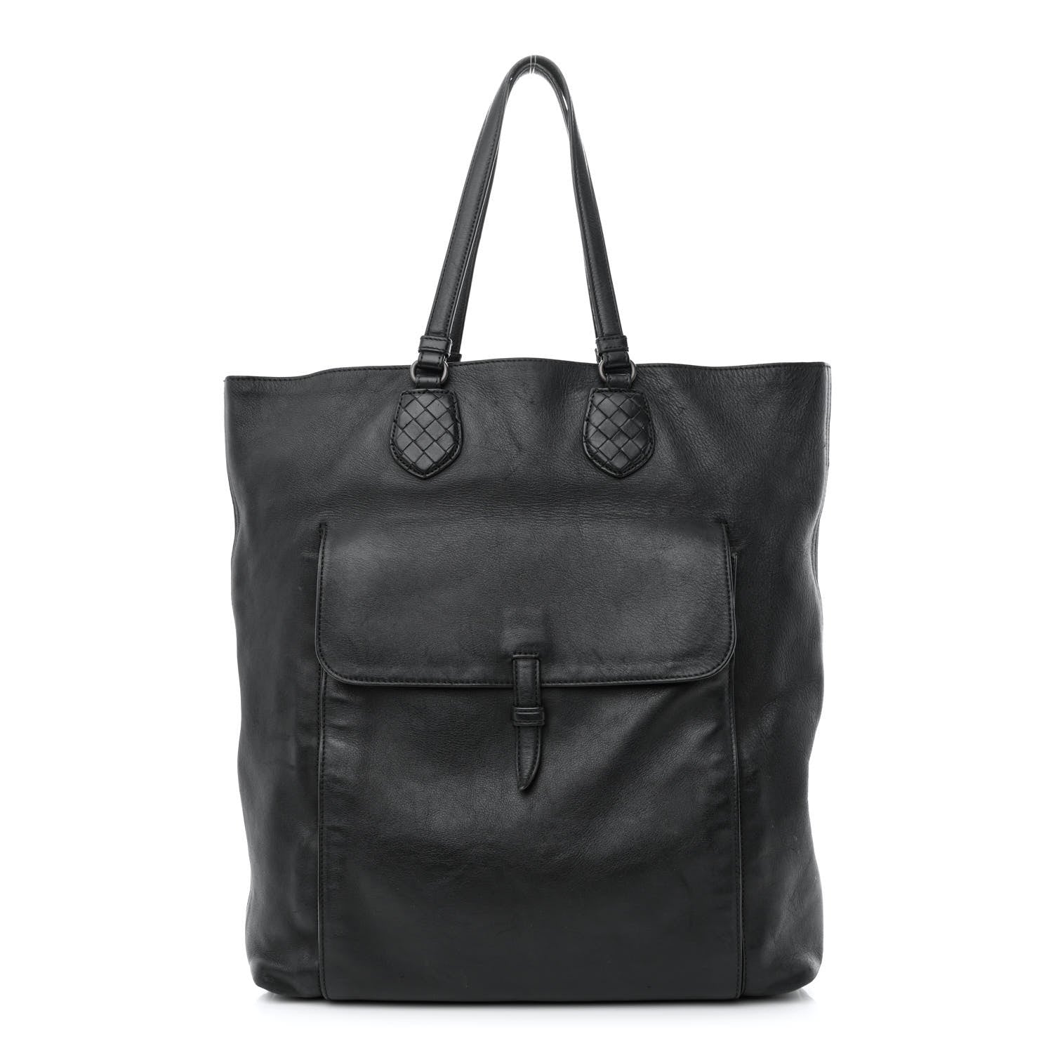 Bottega Veneta Calfskin Front Pocket Tote Black 1 of 19