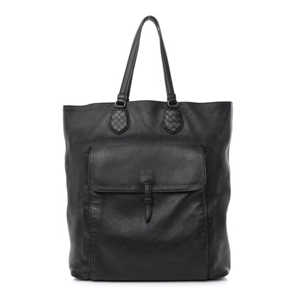 Bottega Veneta Calfskin Front Pocket Tote Black 1 of 19