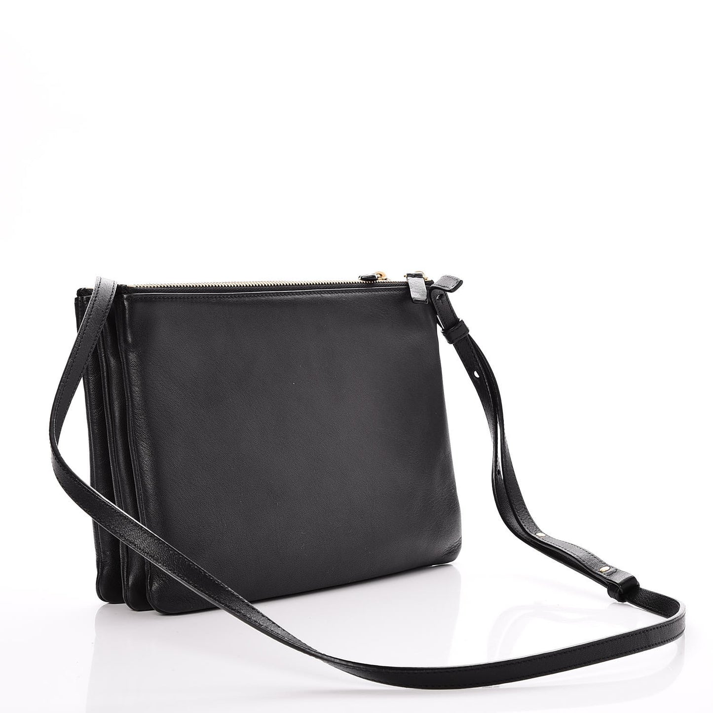 Lambskin Large Trio Crossbody Bag Black