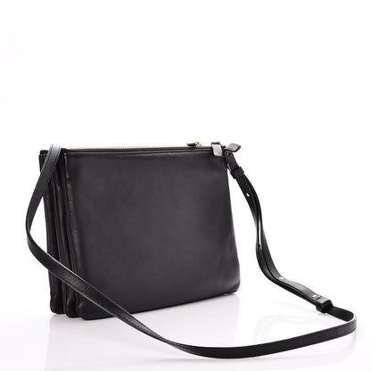 Celine Lambskin Large Trio Crossbody Bag Black 3 of 9
