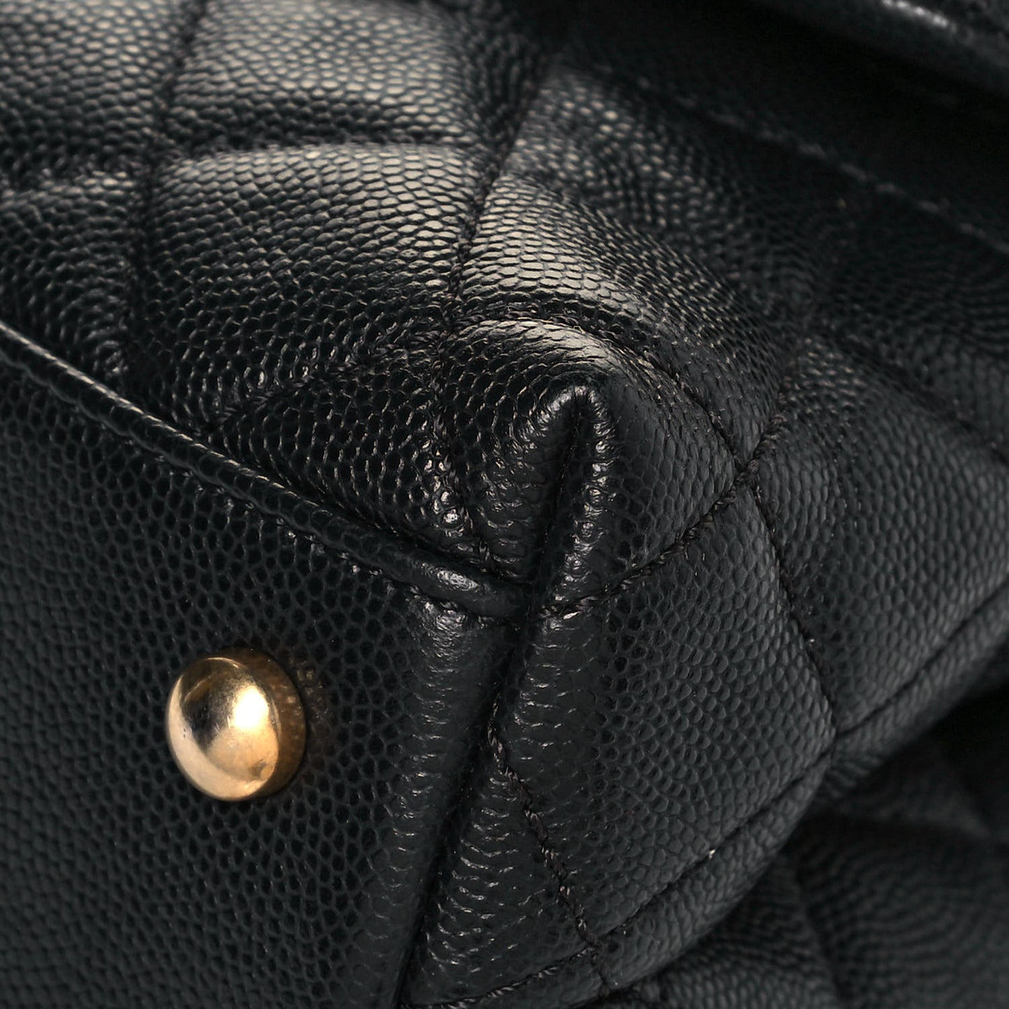 Caviar Quilted Mini Coco Handle Flap Black