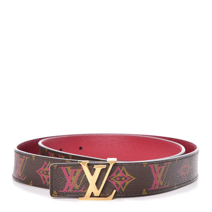 Louis Vuitton Rainbow Monogram 30mm LV Initiales Reversible Belt 90 36 Fuchsia 1 of 6