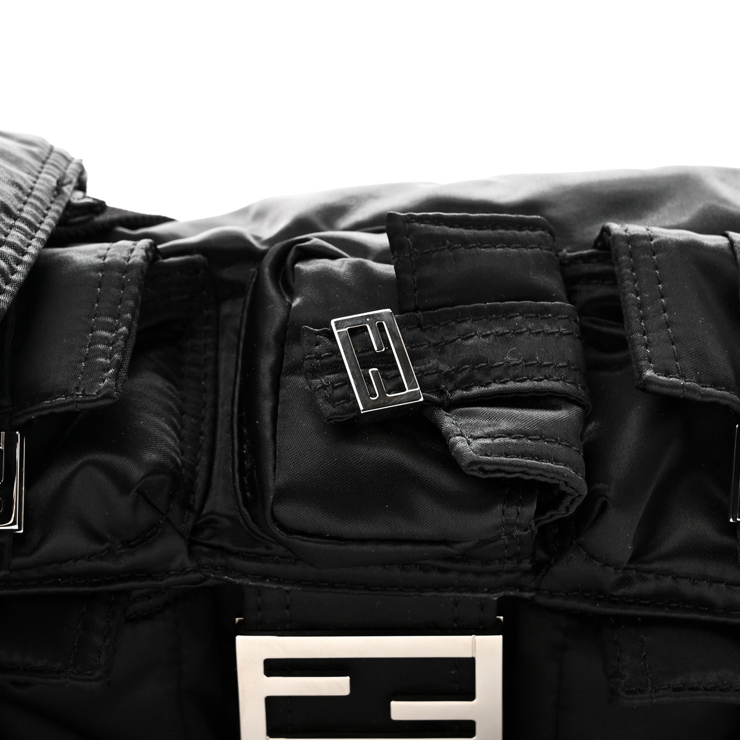 Econyl Cuoio Romano Multipocket Baguette Black