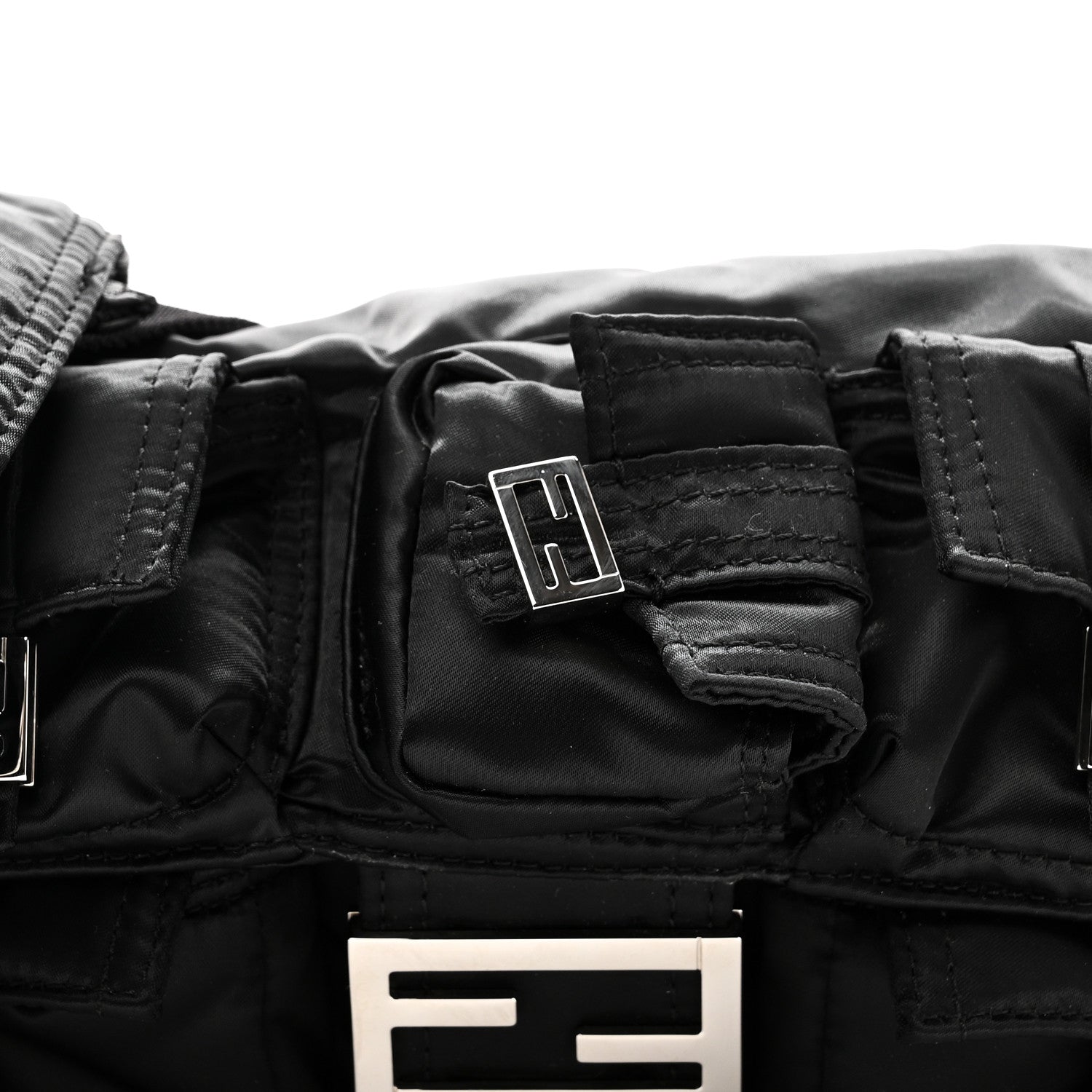 Fendi Econyl Cuoio Romano Multipocket Baguette Black 7 of 9