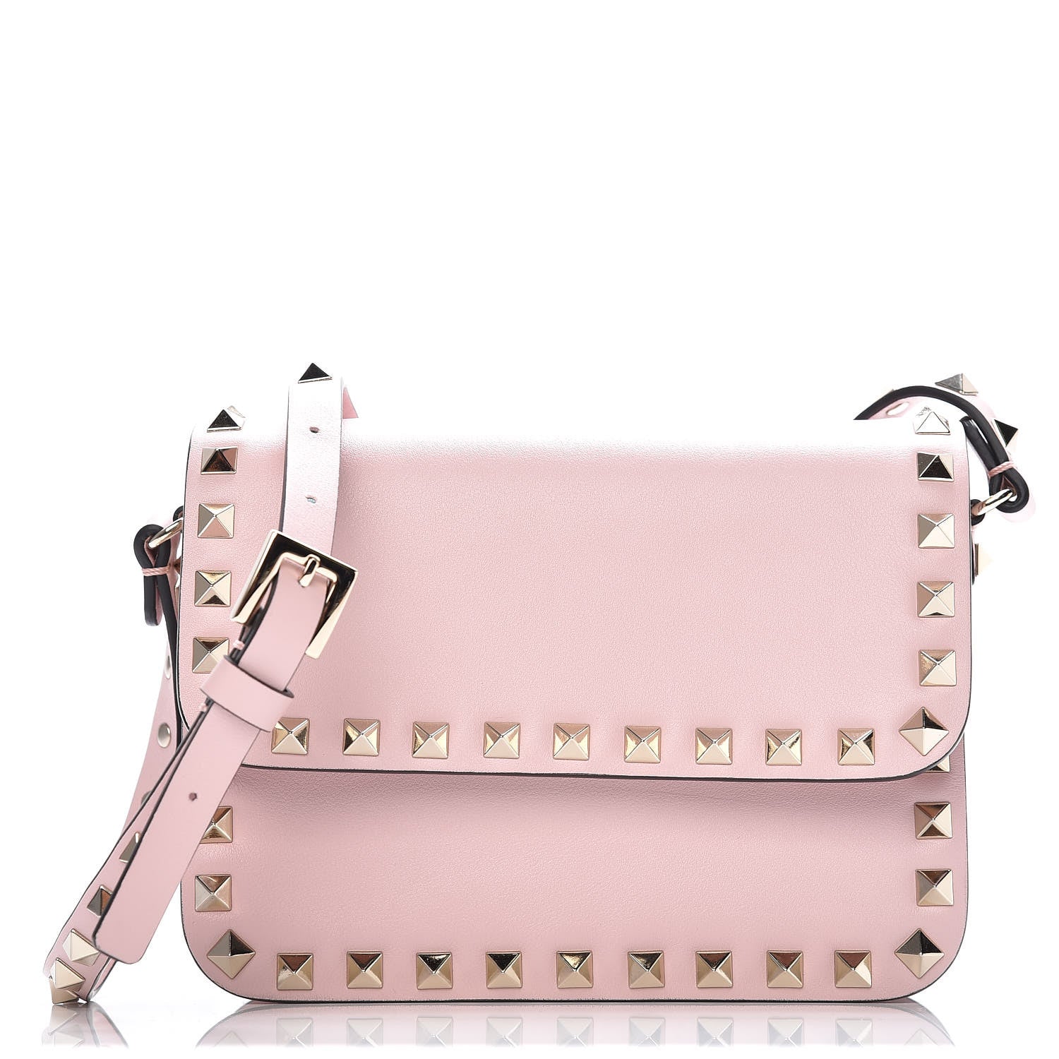 Valentino Garavani Vitello Rockstud Flap Crossbody Bag Water Rose 1 of 9