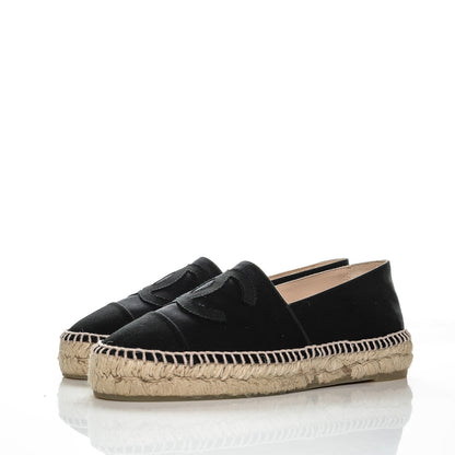 Chanel Satin CC Espadrilles 38 Black 3 of 7