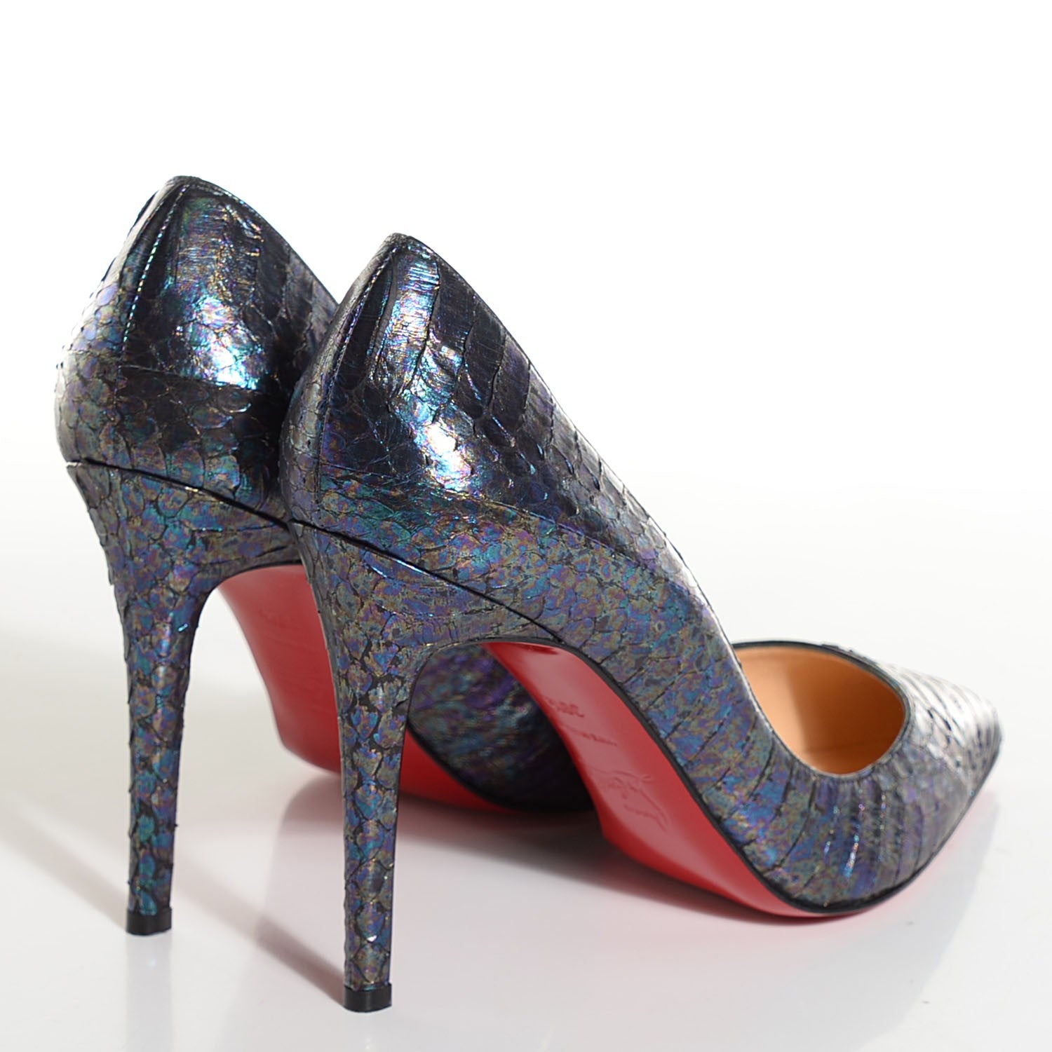 Christian Louboutin Watersnake Neptune Pigalle 100 Pumps 39.5 9.5 Blue Khol 4 of 6