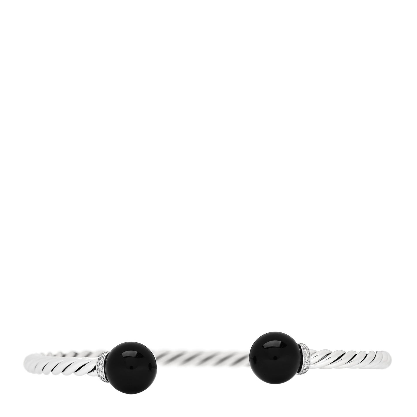 Sterling Silver Diamond Onyx 9mm Solari Bracelet