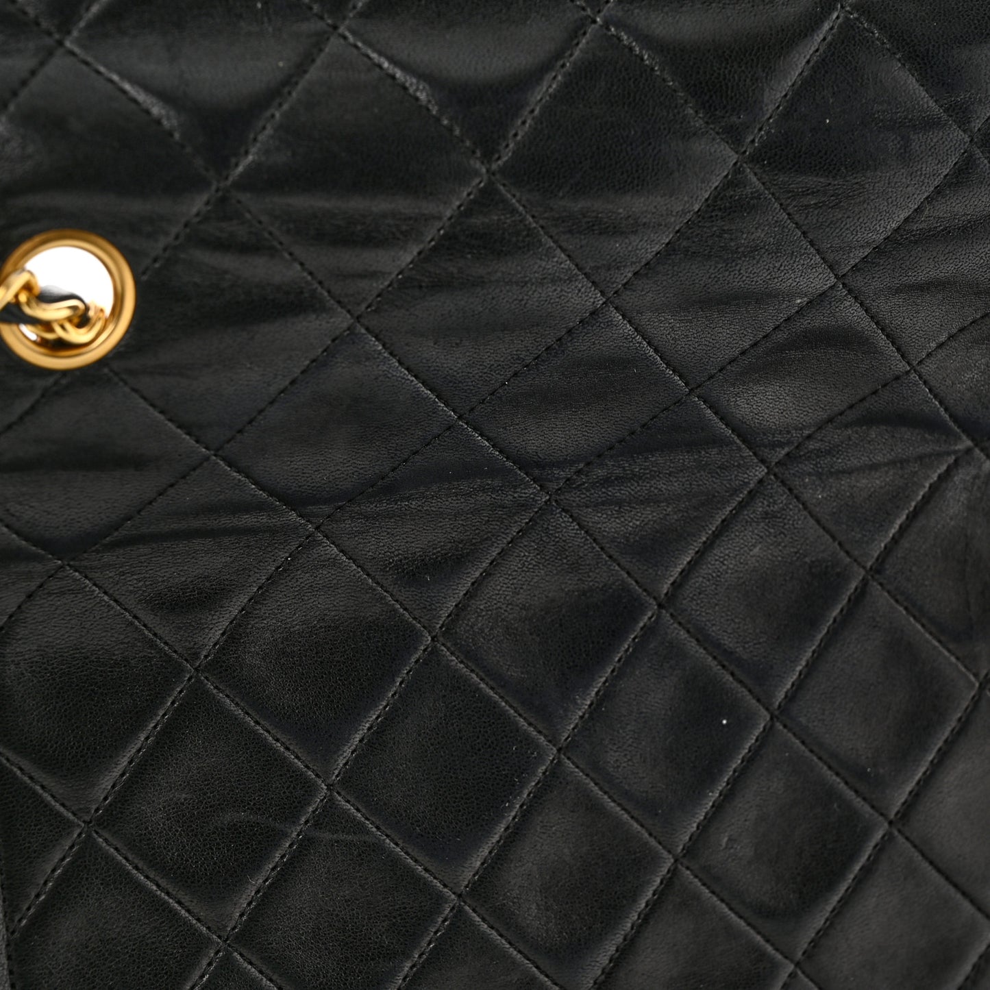Lambskin Quilted Medium Single Flap Black