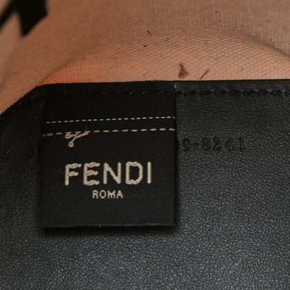 Fendi Canvas Vitello Grace F is Fendi Logo Embroidered Mini Mon Tresor Bucket Bag Grezzo Black 9 of 12
