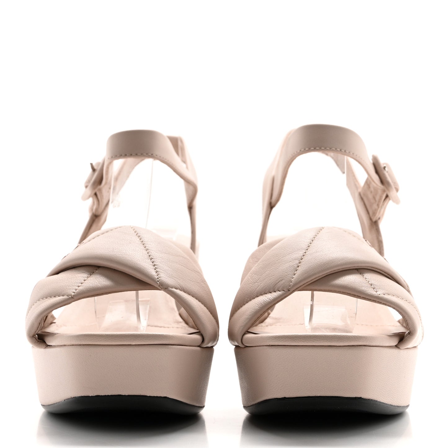 Nappa Logo Quilted Crisscross Platform 20/65mm Sandals 38.5 Ninfea