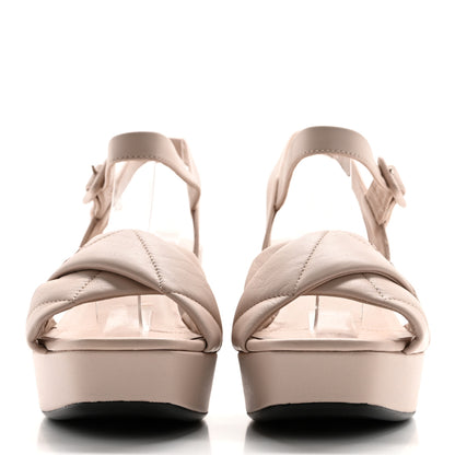 Prada Nappa Logo Quilted Crisscross Platform 20/65mm Sandals 38.5 Ninfea 2 of 11