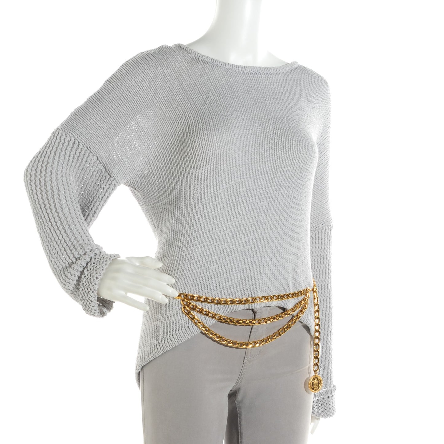 Chain CC Medallion Belt Gold