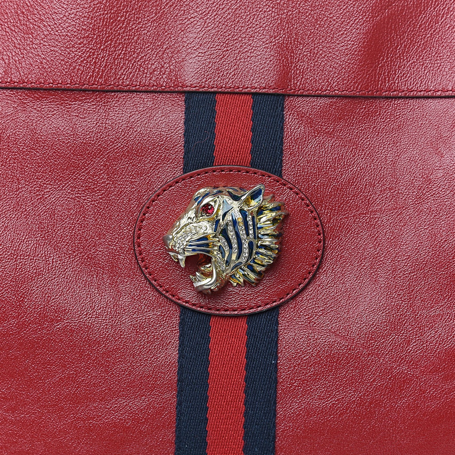 Calfskin Large Rajah Chain Tote Romantic Cherry