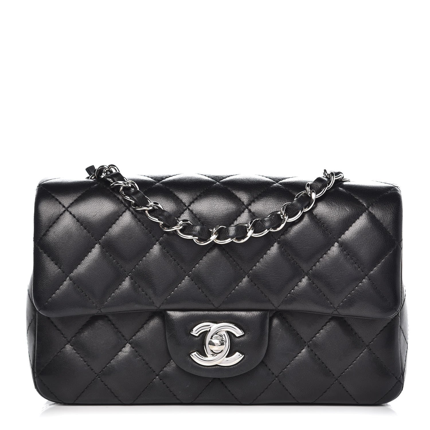 Chanel Lambskin Quilted Mini Rectangular Flap Black 1 of 11